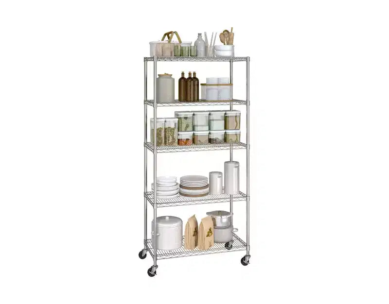 Scaffale in filo d'acciaio a 5 ripiani – 91,4 cm x 35,6 cm, Scaffalatura resistente
