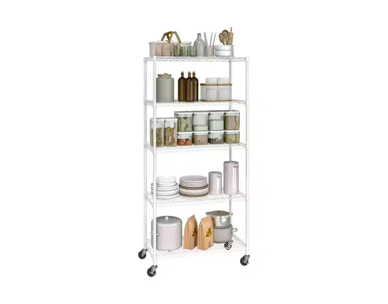 Scaffale in filo d'acciaio a 5 ripiani – 91,4 cm x 35,6 cm, Scaffalatura resistente