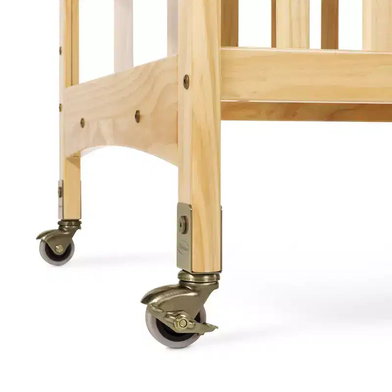 Culla Portatile Compatta in Legno con 2 Ruote Bloccabili – Passa Attraverso le Porte