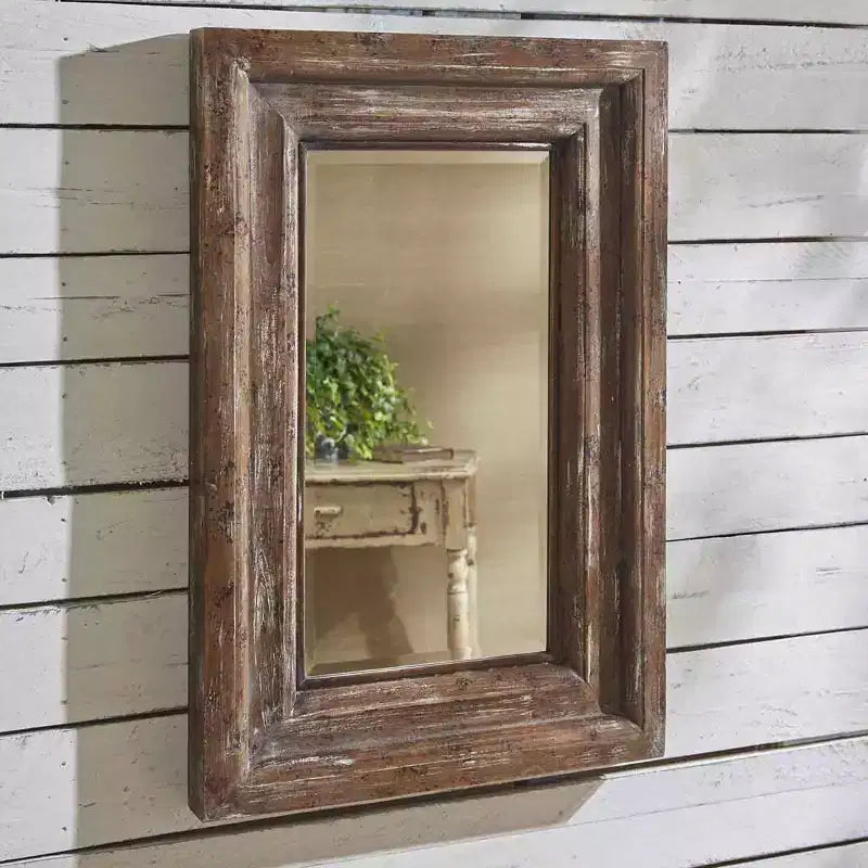 Specchio da parete rustico in stile rustico – Cornice in metallo, 50x50 cm, stile country