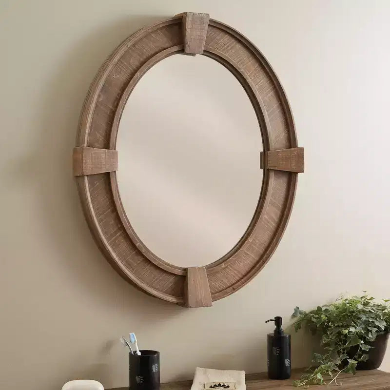 Specchio da parete rustico in stile rustico – Cornice in metallo, 50x50 cm, stile country
