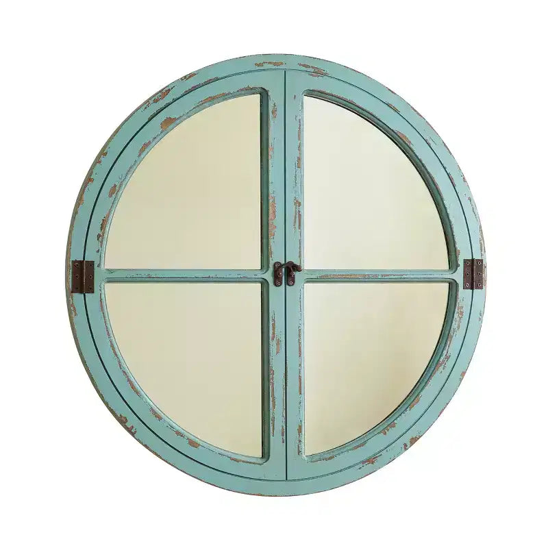 Specchio da parete rustico in stile rustico – Cornice in metallo, 50x50 cm, stile country