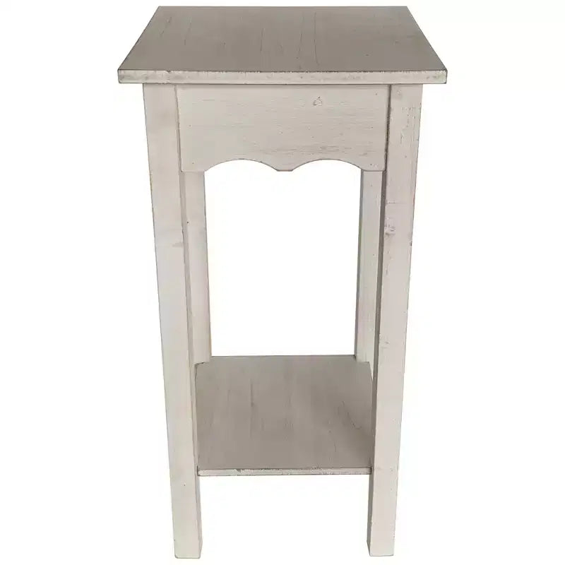 Tavolino porta piante stile antico con ripiano contenitore – 30x30x60 cm, grigio