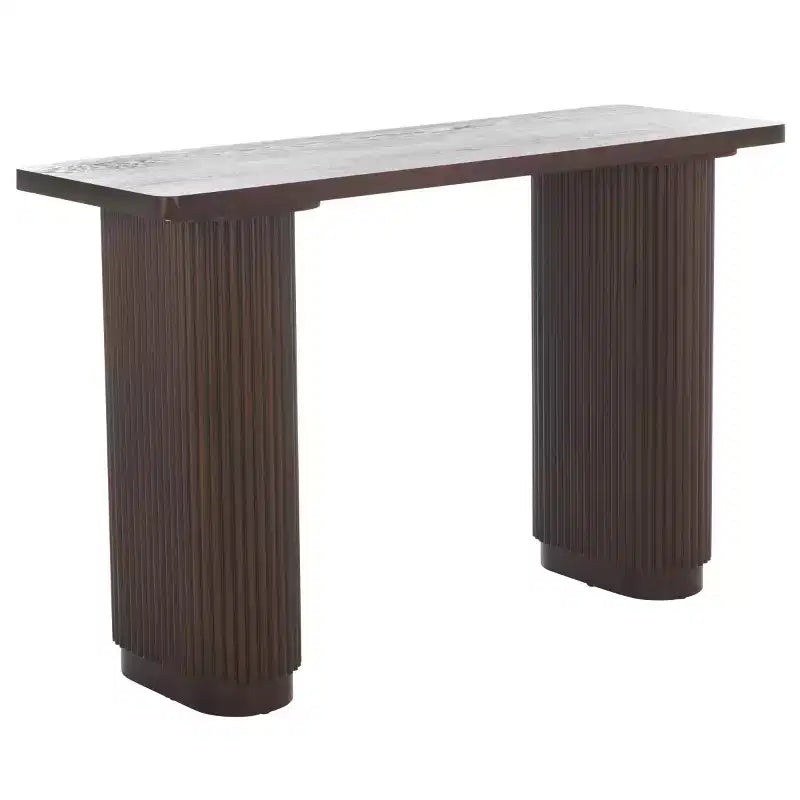 Tavolo Console Moderno in Legno di Frassino – Marrone Scuro, L 120 cm, Supporta 45 kg