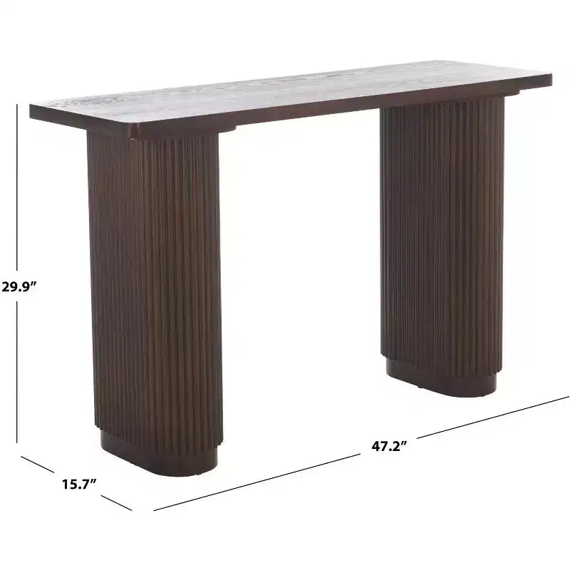 Tavolo Console Moderno in Legno di Frassino – Marrone Scuro, L 120 cm, Supporta 45 kg