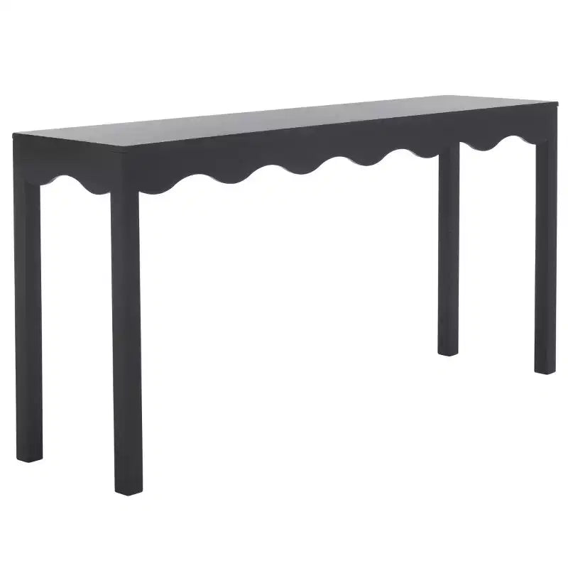Console ondulata – Finitura naturale da 160 cm, pino e MDF, gambe a forcina, capacità 18 kg