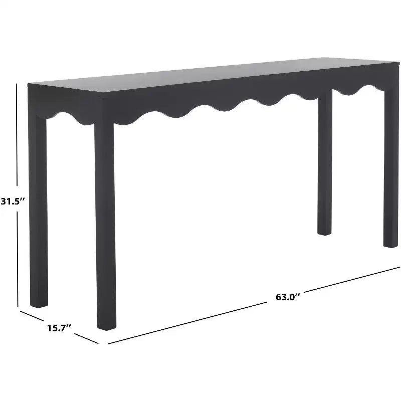 Console ondulata – Finitura naturale da 160 cm, pino e MDF, gambe a forcina, capacità 18 kg