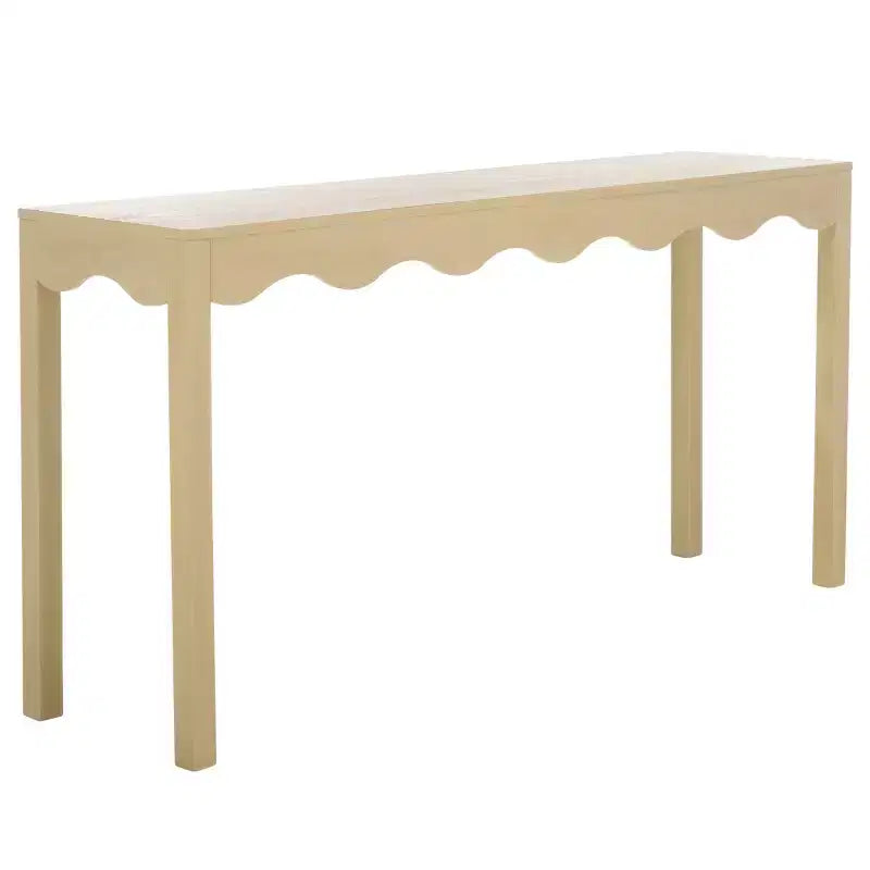 Console ondulata – Finitura naturale da 160 cm, pino e MDF, gambe a forcina, capacità 18 kg