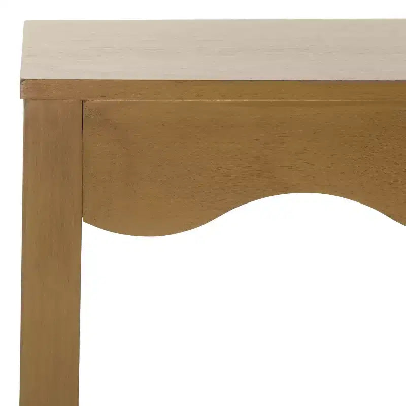 Console ondulata – Finitura naturale da 160 cm, pino e MDF, gambe a forcina, capacità 18 kg