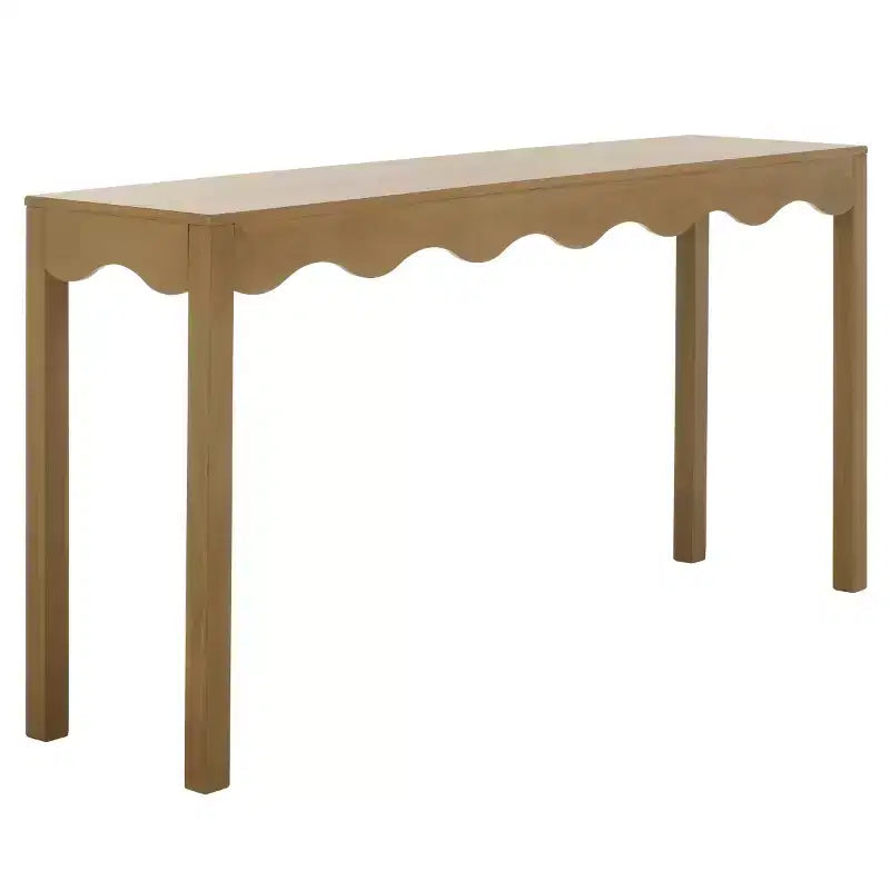 Console ondulata – Finitura naturale da 160 cm, pino e MDF, gambe a forcina, capacità 18 kg
