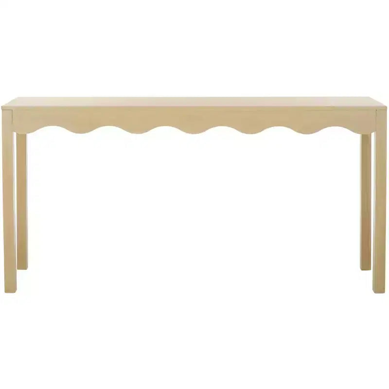 Console ondulata – Finitura naturale da 160 cm, pino e MDF, gambe a forcina, capacità 18 kg