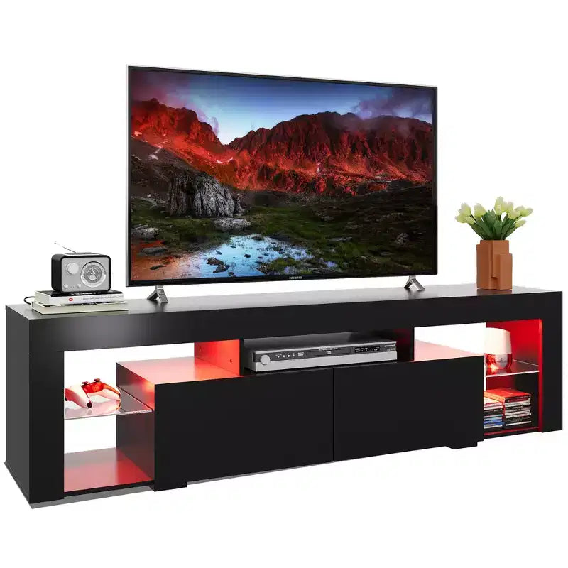 Mobile TV da 160 cm per TV da 55-70" – Centro Intrattenimento Moderno con Luci LED e 2 Cassetti