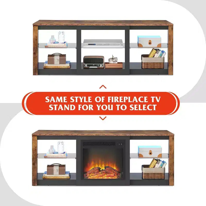 Mobile TV da 58" con luci LED per TV fino a 65" – Bianco, Ripiani in Vetro, Centro Intrattenimento