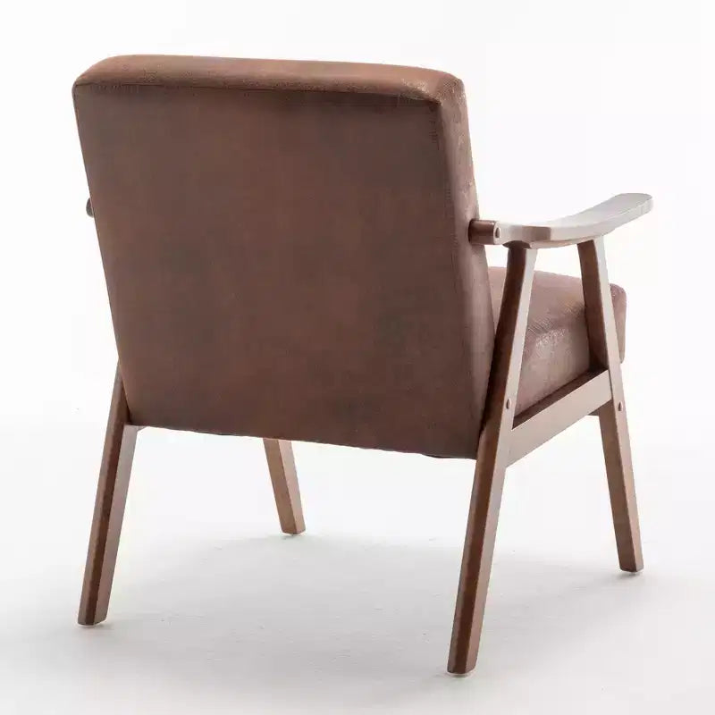 Poltrona di design Mid-Century – Rivestimento in velluto, struttura in legno di gomma, capacità 136 kg