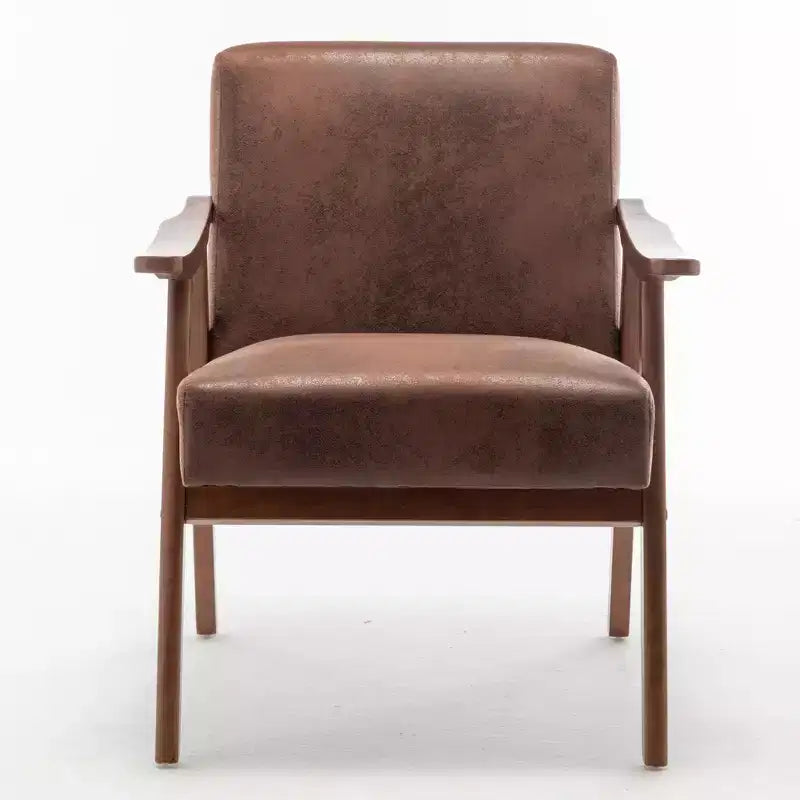 Poltrona di design Mid-Century – Rivestimento in velluto, struttura in legno di gomma, capacità 136 kg