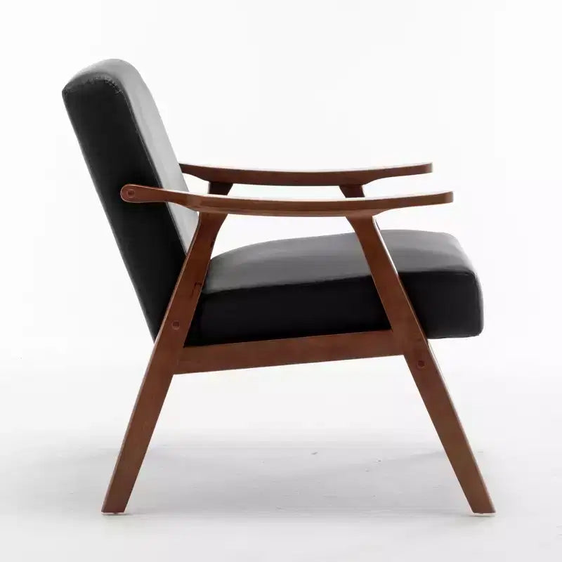 Poltrona di design Mid-Century – Rivestimento in velluto, struttura in legno di gomma, capacità 136 kg
