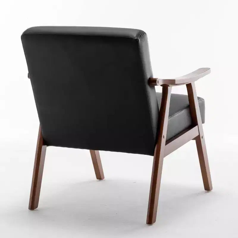 Poltrona di design Mid-Century – Rivestimento in velluto, struttura in legno di gomma, capacità 136 kg