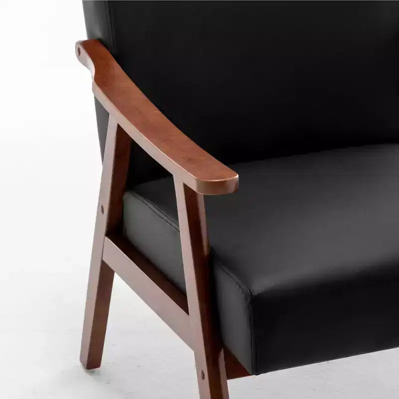 Poltrona di design Mid-Century – Rivestimento in velluto, struttura in legno di gomma, capacità 136 kg