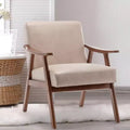 Poltrona di design Mid-Century – Rivestimento in velluto, struttura in legno di gomma, capacità 136 kg