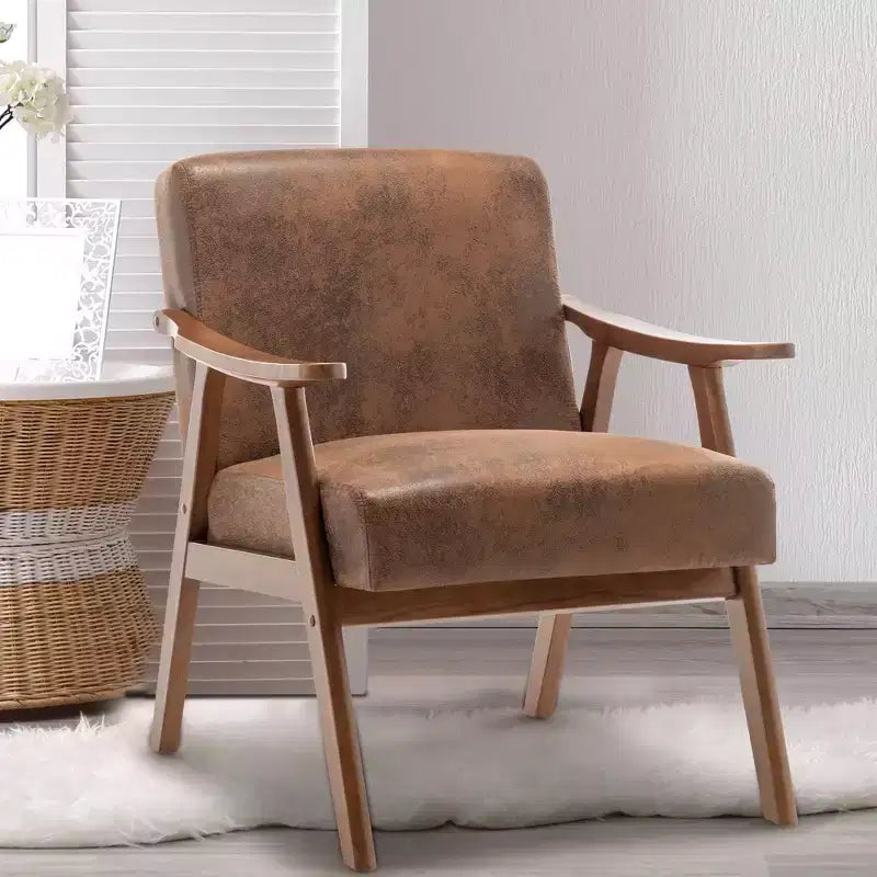 Poltrona di design Mid-Century – Rivestimento in velluto, struttura in legno di gomma, capacità 136 kg