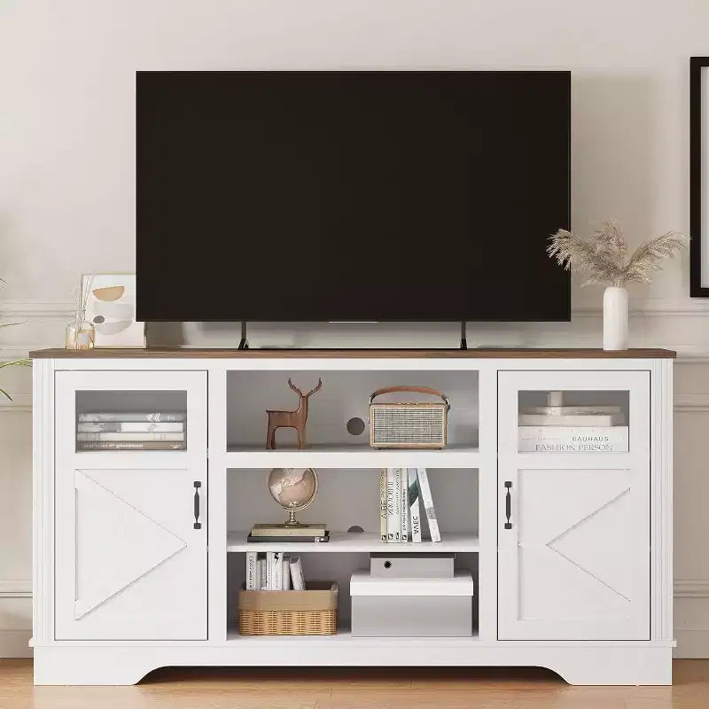 Mobile TV rustico con luci a LED – Centro multimediale per TV fino a 65 pollici