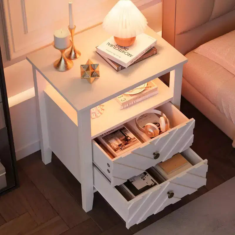 Struttura Letto con Cassetti Contenitore, Luci LED e Stazione di Ricarica