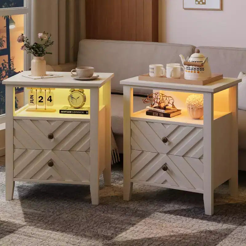 Struttura Letto con Cassetti Contenitore, Luci LED e Stazione di Ricarica