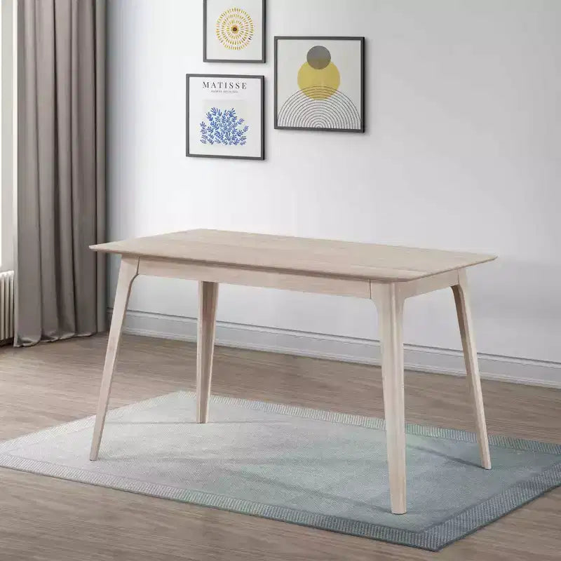 Tavolo da pranzo Mid-Century Modern in legno, altezza bancone – Frassino Bianco, 6 posti a sedere