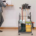 Organizzatore per attrezzi da giardino con 16 scomparti e ganci – Porta attrezzi da giardino a torre con ruote
