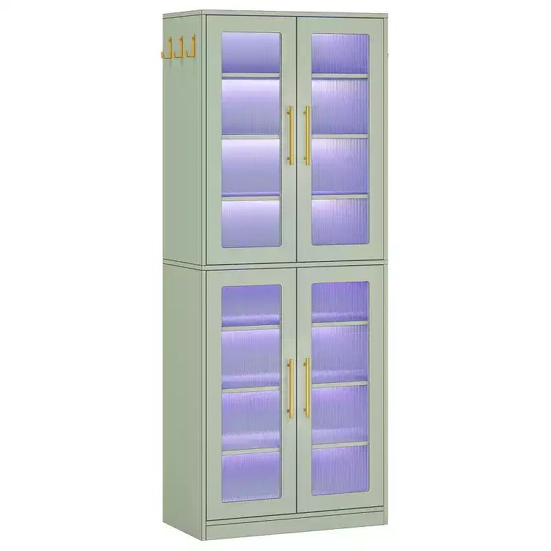 Libreria Espositiva Bianca Illuminata a LED con Ante in Acrilico RGB – Telecomandata