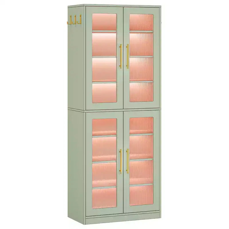 Libreria Espositiva Bianca Illuminata a LED con Ante in Acrilico RGB – Telecomandata