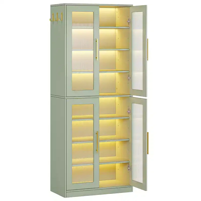 Libreria Espositiva Bianca Illuminata a LED con Ante in Acrilico RGB – Telecomandata