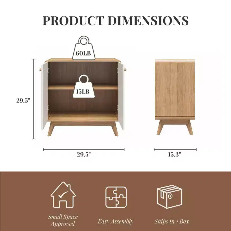 Mobile Credenza a 2 ante stile scandinavo – Credenza Buffet Contenitore
