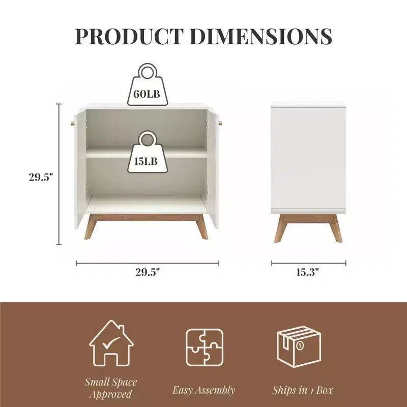 Mobile Credenza a 2 ante stile scandinavo – Credenza Buffet Contenitore