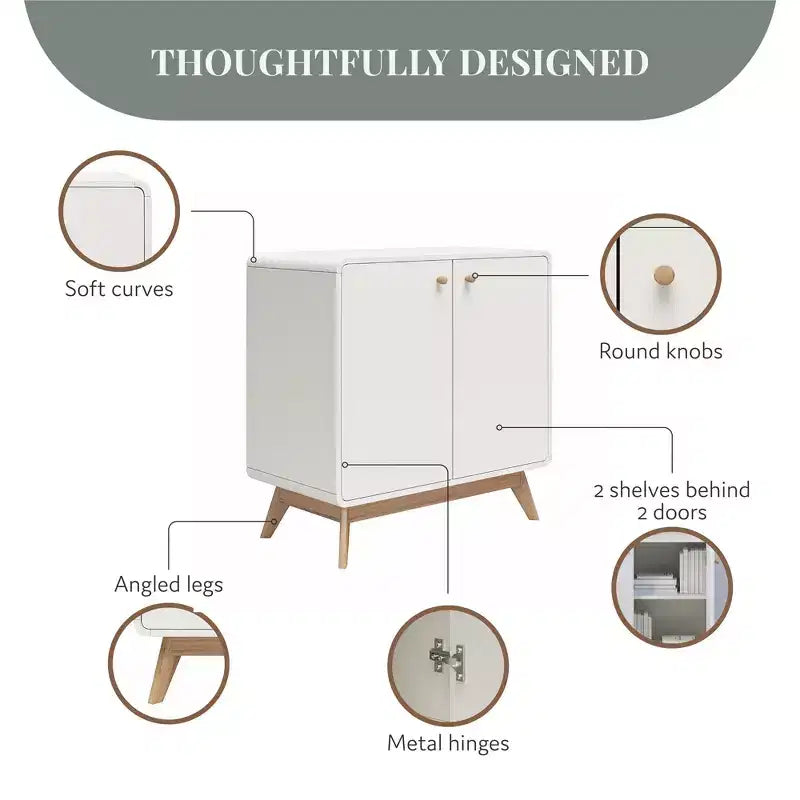 Mobile Credenza a 2 ante stile scandinavo – Credenza Buffet Contenitore