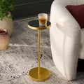 Tavolino d'appoggio rotondo in oro e specchio – Tavolino moderno glamour