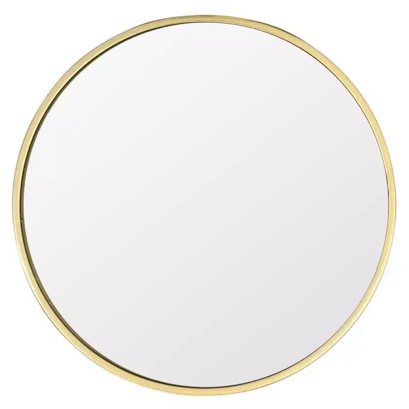 Tavolino d'appoggio rotondo in oro e specchio – Tavolino moderno glamour