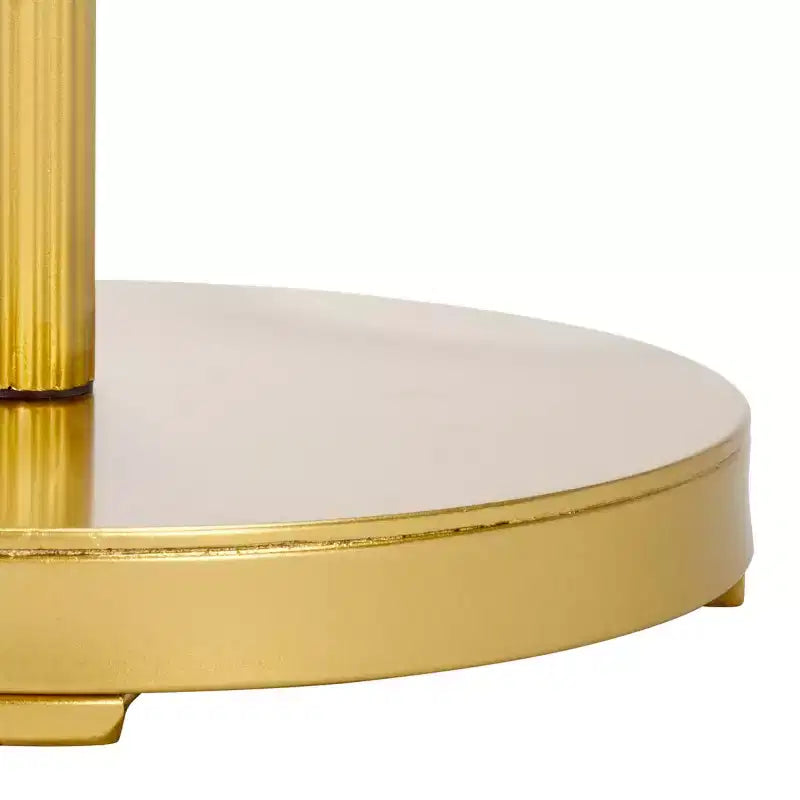 Tavolino d'appoggio rotondo in oro e specchio – Tavolino moderno glamour