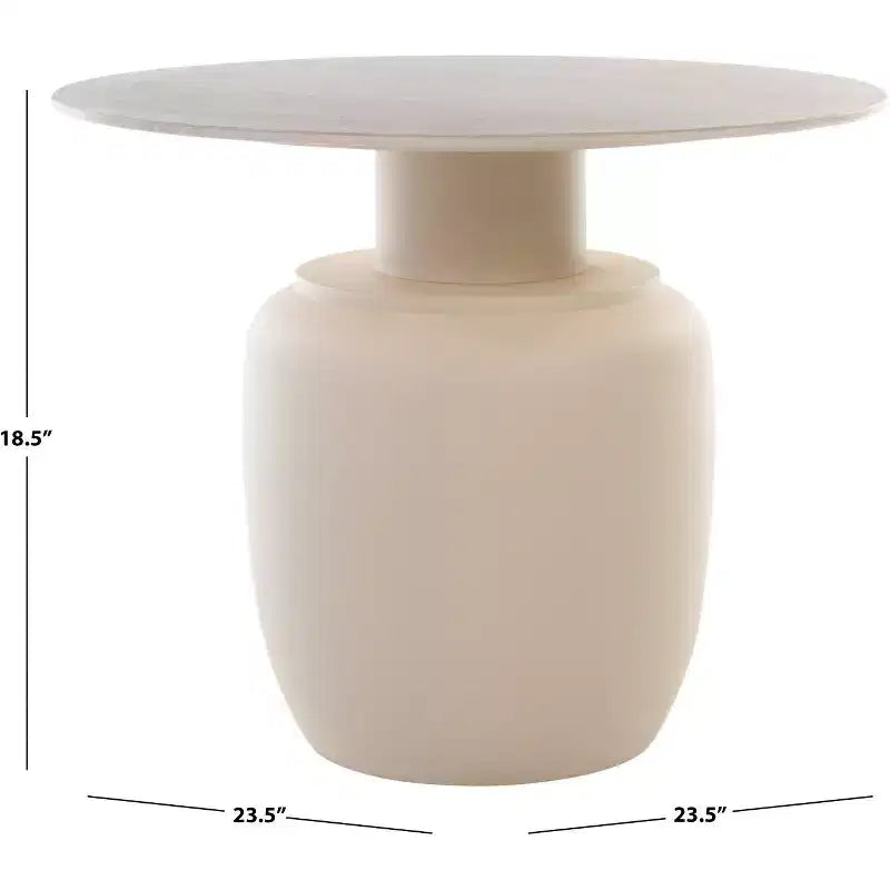Tavolino alto in ceramica – Beige, Tavolino d'appoggio moderno