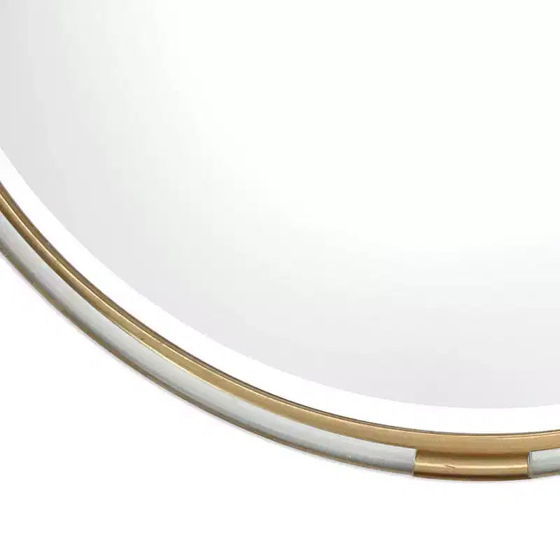 Specchio da parete rotondo da toeletta con cornice dorata smussata – 37,5" di larghezza