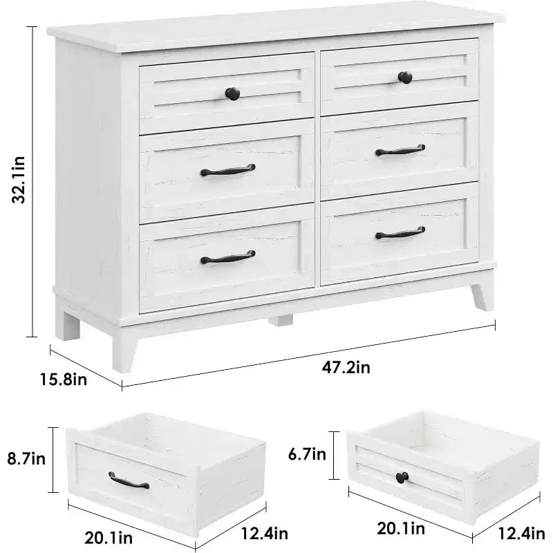 Cassettiera a 6 cassetti per camera da letto, Comò largo 120 cm in legno, Organizer moderno indipendente, Soggiorno, Ingresso
