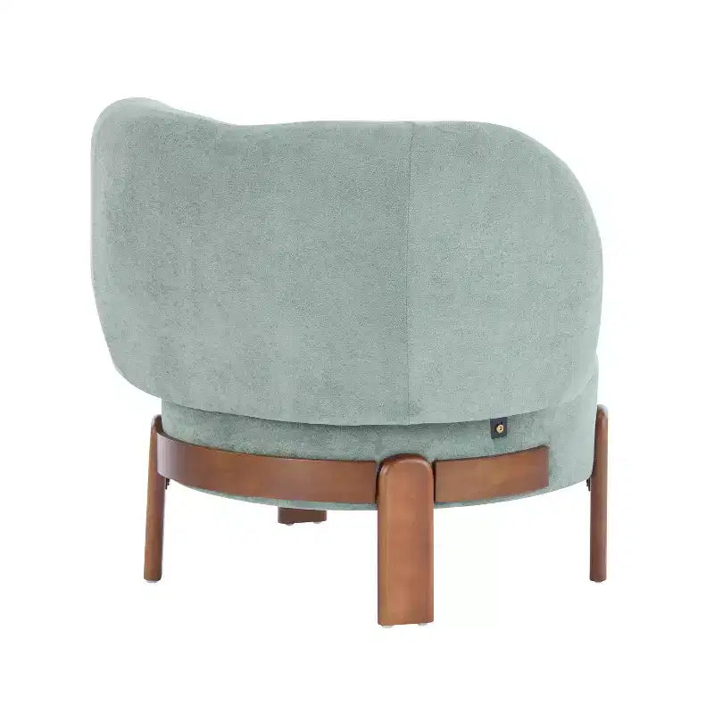 Poltrona senza braccioli imbottita "Wingback" in stile Mid-Century Modern