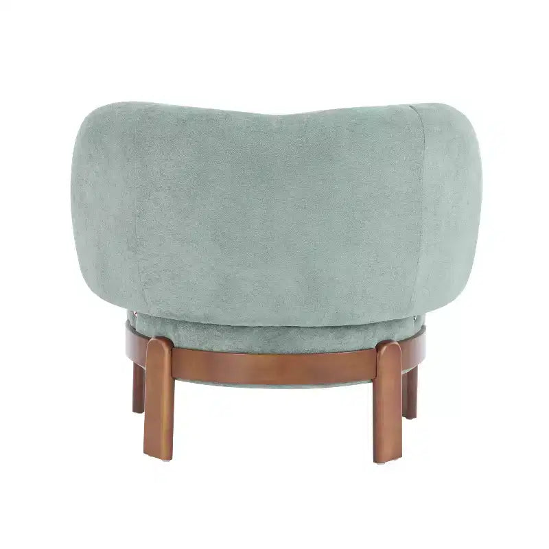 Poltrona senza braccioli imbottita "Wingback" in stile Mid-Century Modern