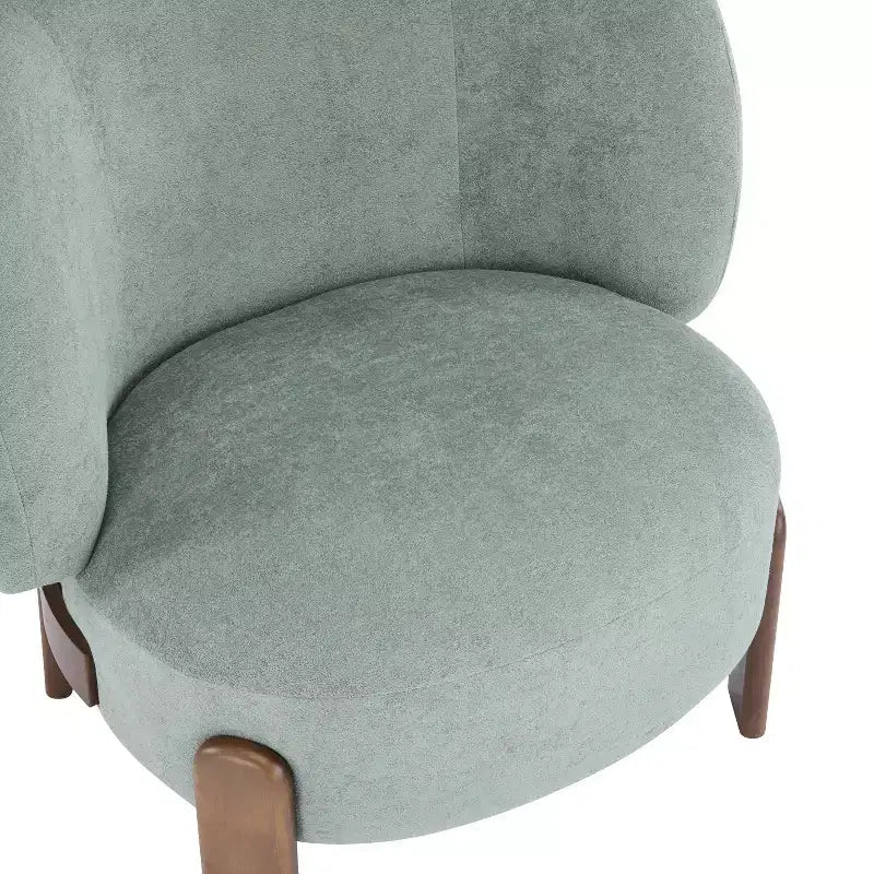 Poltrona senza braccioli imbottita "Wingback" in stile Mid-Century Modern