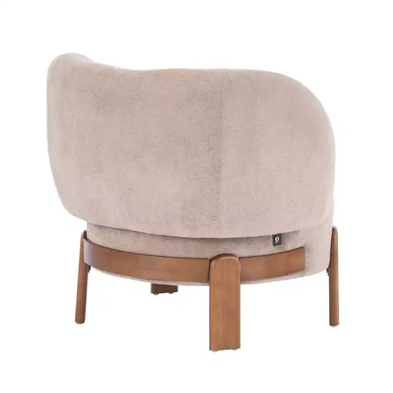 Poltrona senza braccioli imbottita "Wingback" in stile Mid-Century Modern