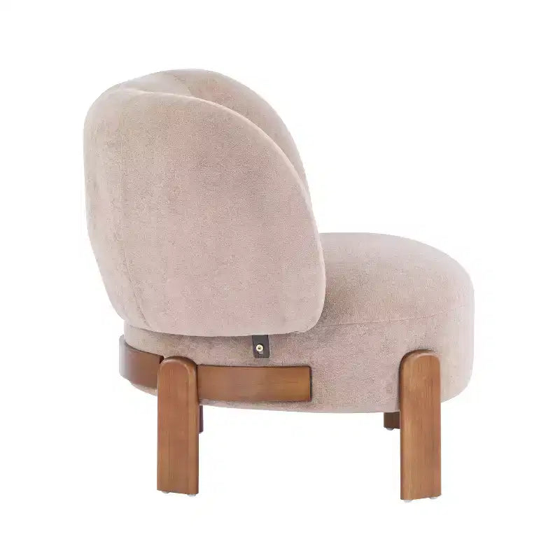 Poltrona senza braccioli imbottita "Wingback" in stile Mid-Century Modern