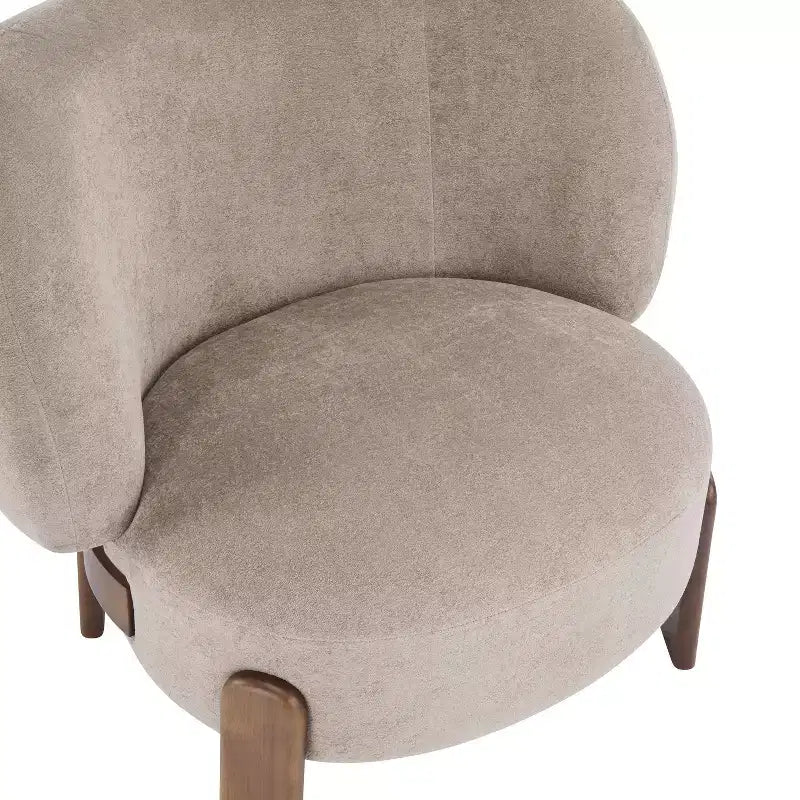 Poltrona senza braccioli imbottita "Wingback" in stile Mid-Century Modern