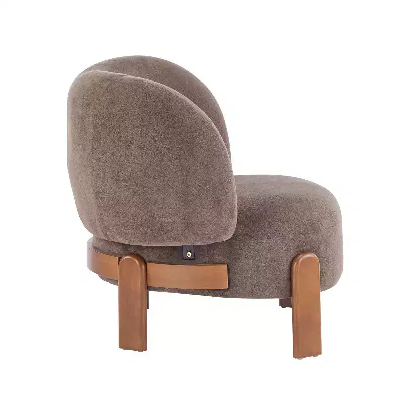 Poltrona senza braccioli imbottita "Wingback" in stile Mid-Century Modern