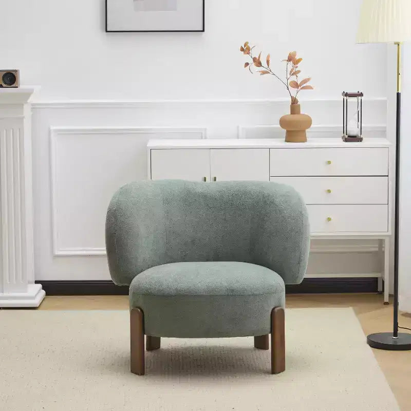 Poltrona senza braccioli imbottita "Wingback" in stile Mid-Century Modern