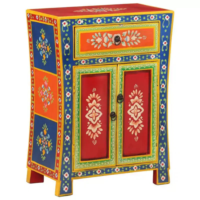 Madia in Legno Massello di Mango a Colori Misti – Credenza Rustica Piccola